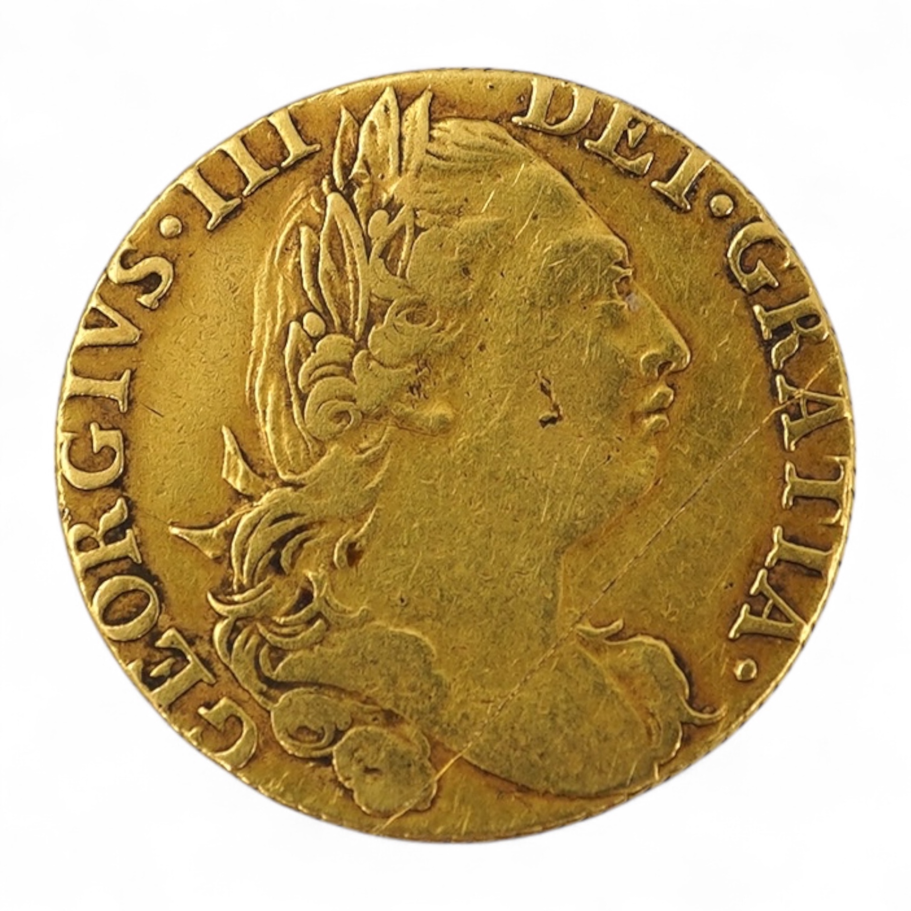 British gold coins, George III, gold guinea, 1775